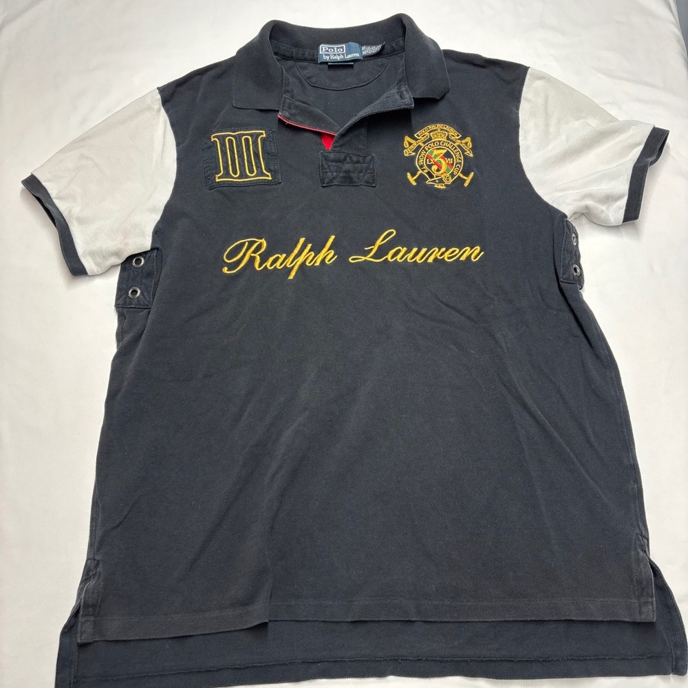 Polo Ralph Lauren Snow Polo Challenge Cup Shirt Mens XL Black Custom Fit